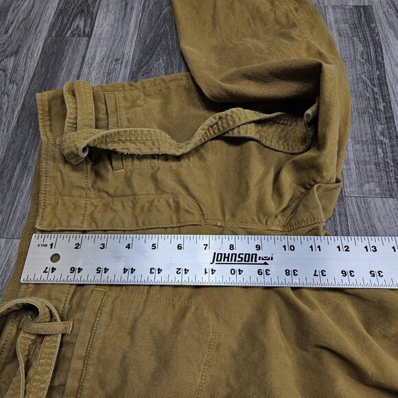 LOFT Pants Womens 6P Brown Mustard Belted Cropped Straight Leg Cotton Casual - Picture 10 of 11